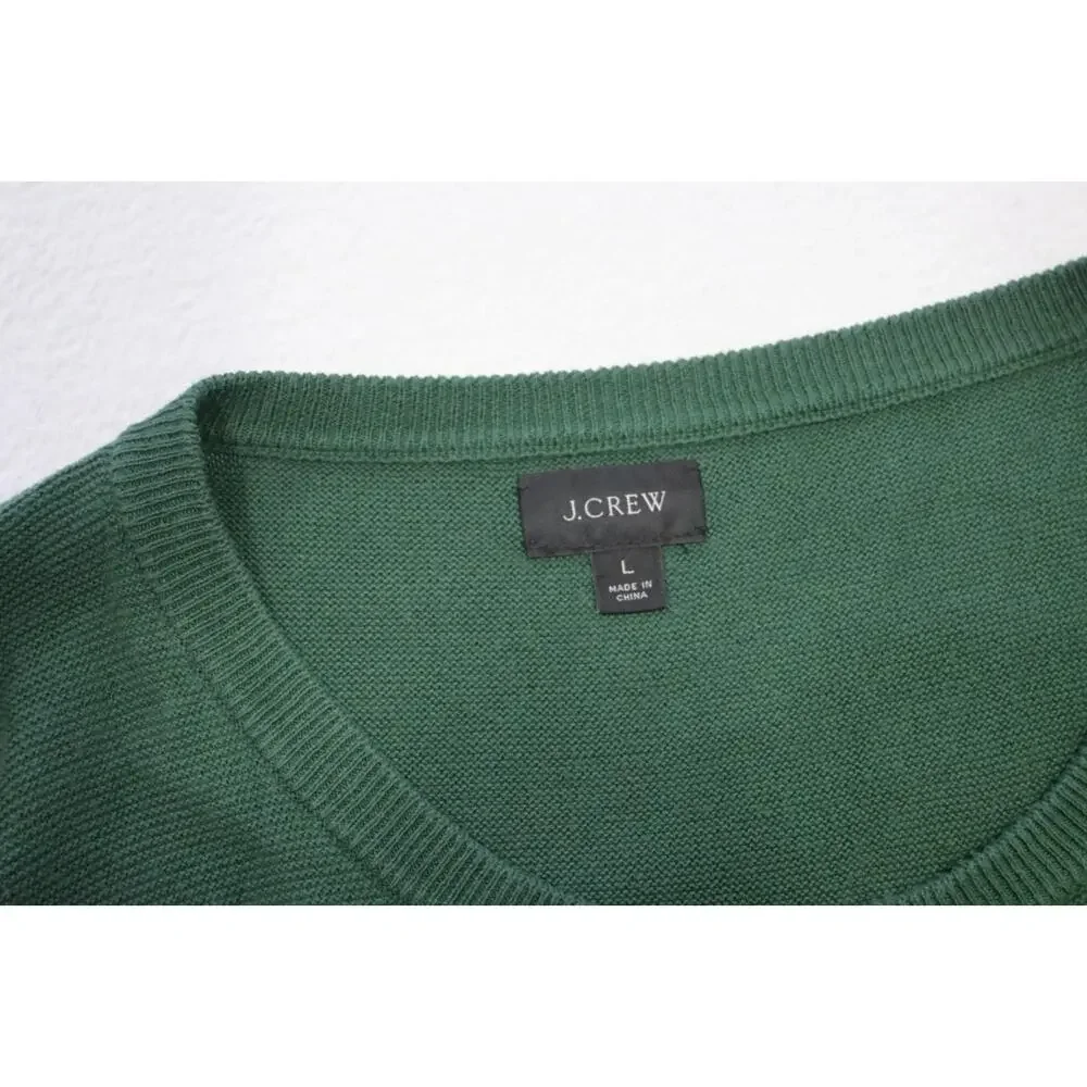 J Crew Thermal Crew Neck Sweater‎ Green Long Sleeve Mens Size Large